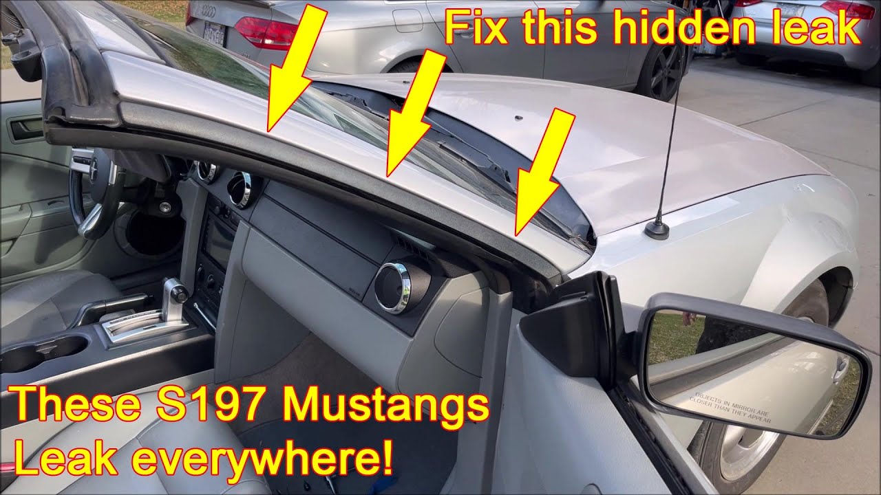 2005 -2014 Ford Mustang Convertible fix hidden leaks behind window trim molding S197