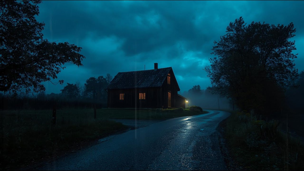 Road Night Rain Relax | ASMR Rain Sleep Deeper & Stress Less At Dark Wooden