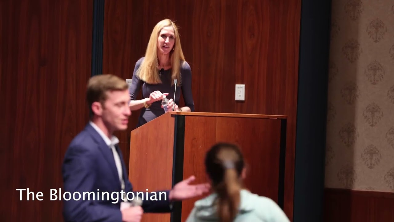 Conservative pundit Ann Coulter speaks at Indiana University - April 1, 2022
