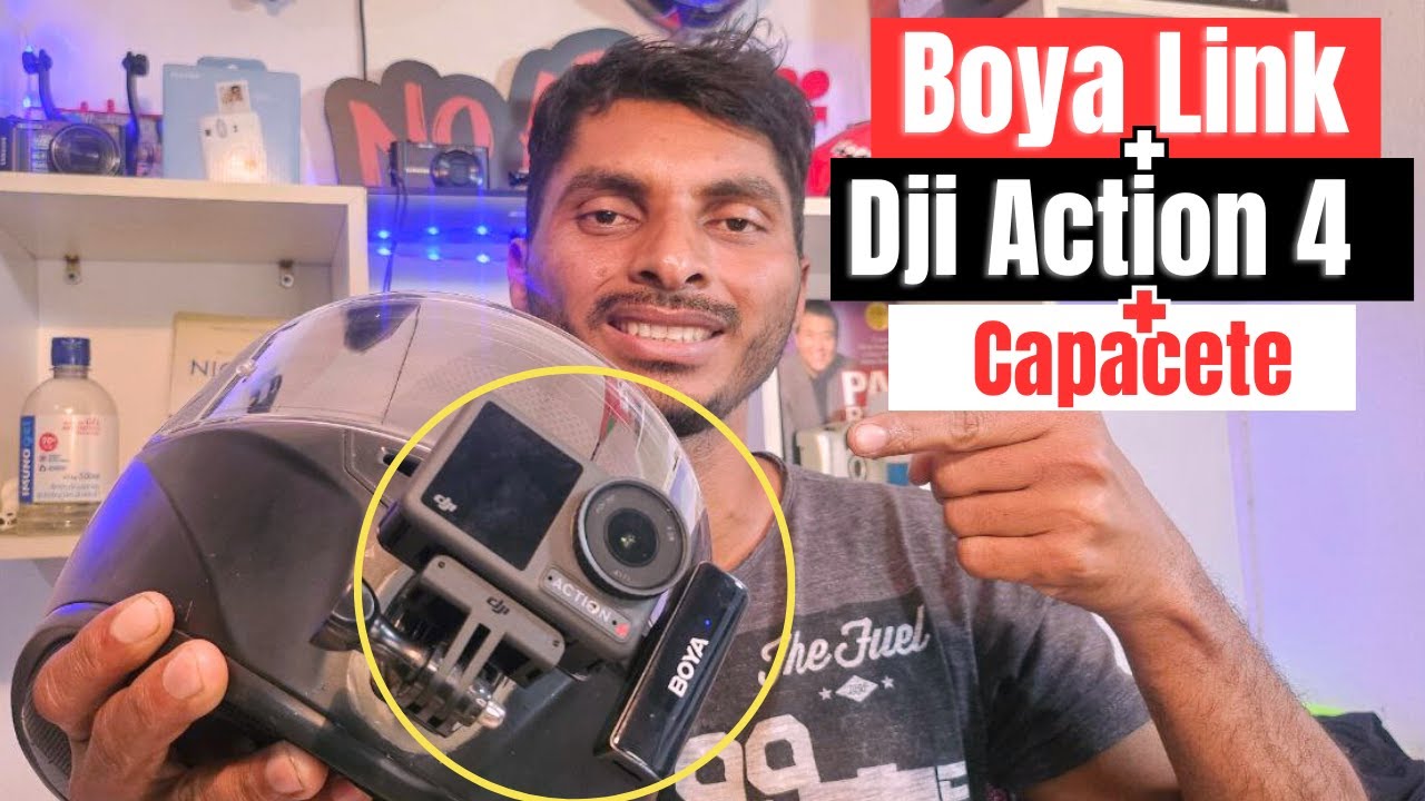 Como utilizar o microfone sem fio Boya Link na Câmera DJI Action 4 - passo a passo