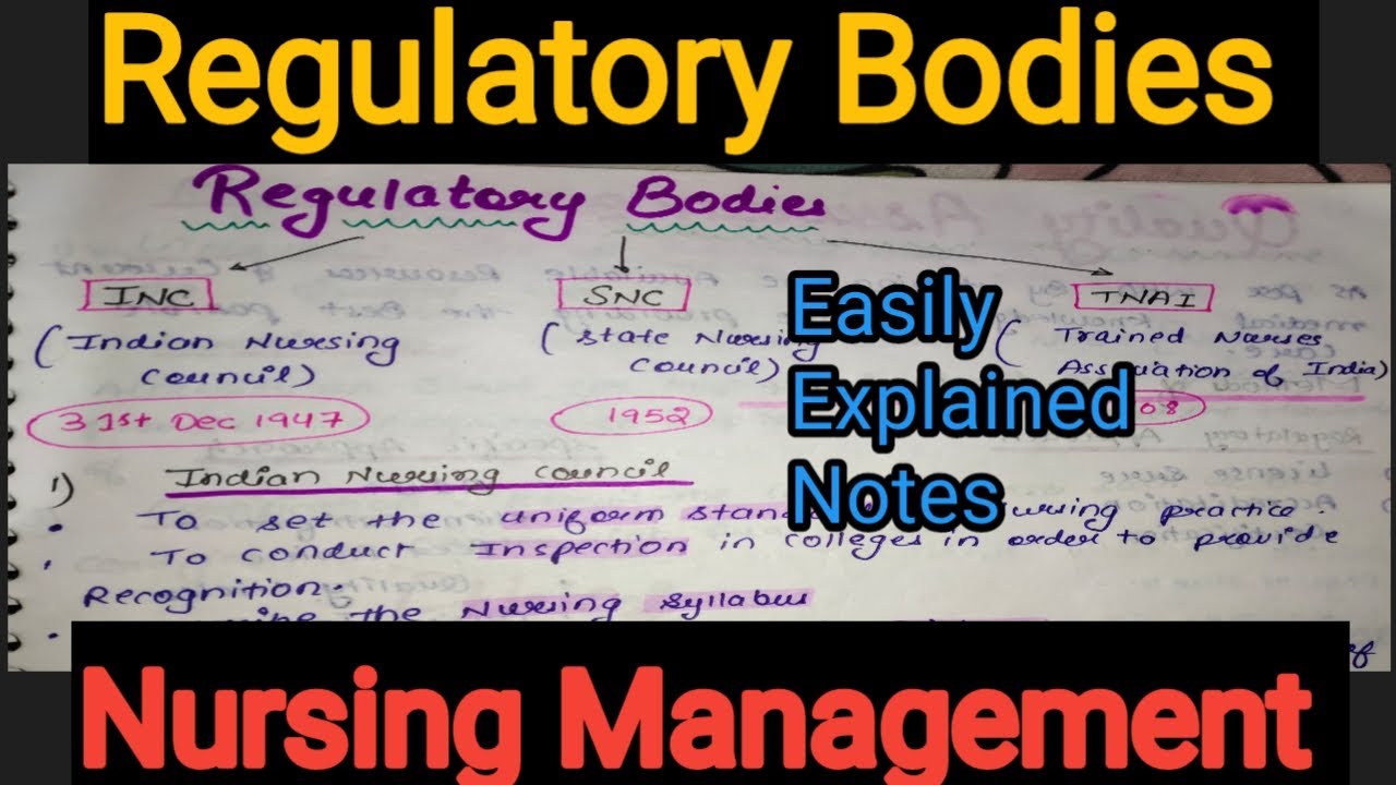 Notes Of Regulatory Bodies in Nursing Management in Hindi/Bsc Nursing/Gnm.