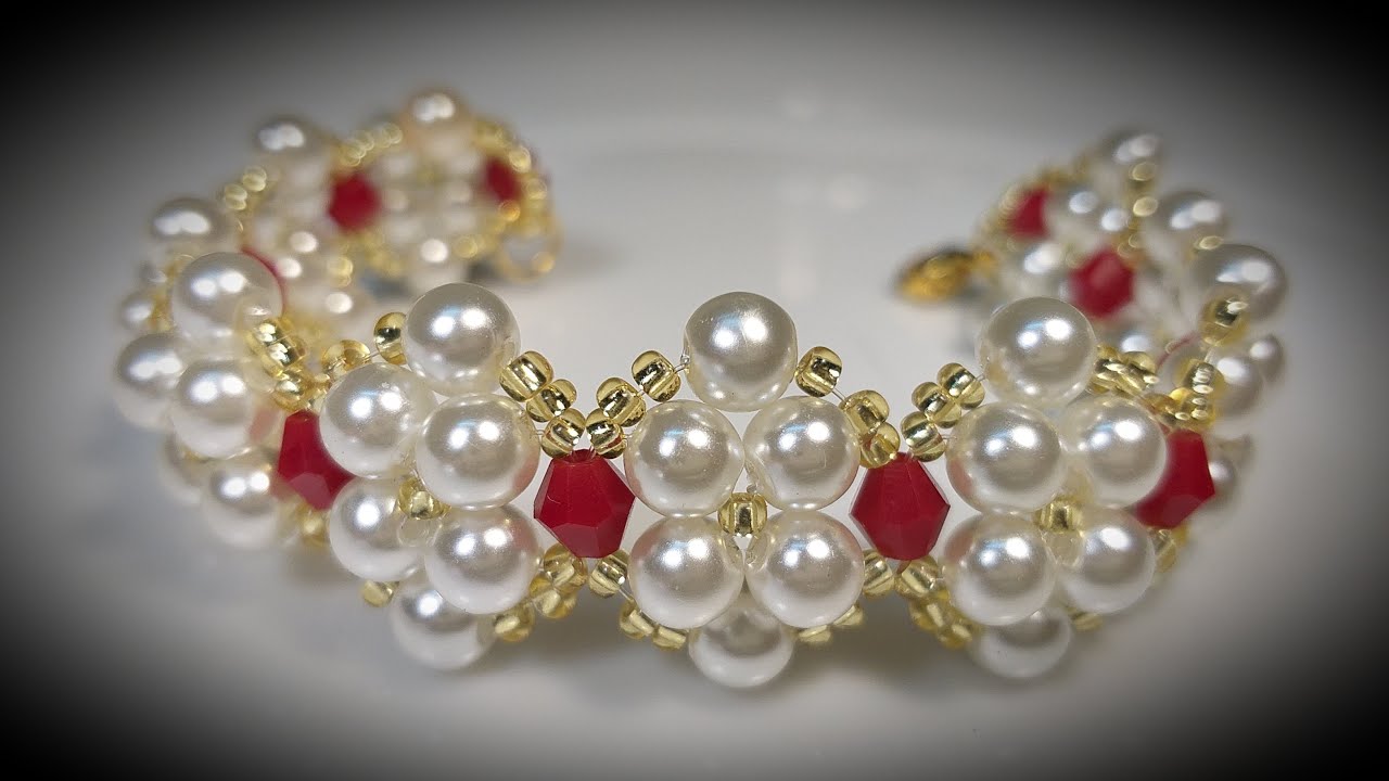 Elegante Pulsera de Perlas...Clase 