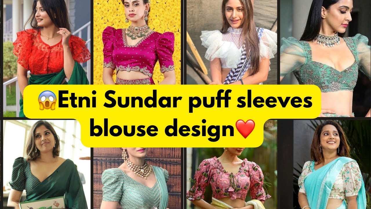 😱Etni Sundar puff sleeves blouse design❤️❤️#puffsleeveblouse#blousesleevesdesign#viralvideo
