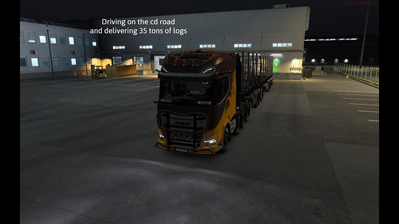 Delivering 35 tons of logs in CD road