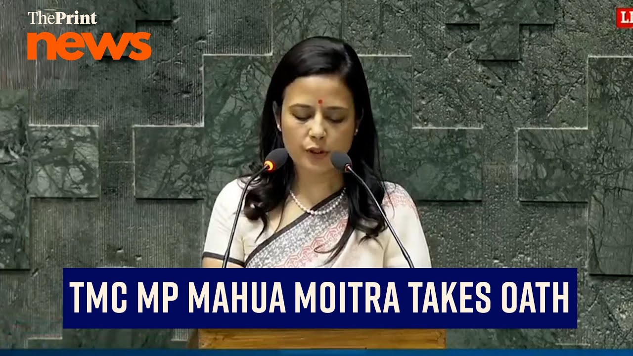 TMC MP Mahua Moitra takes oath as MP in 18th Lok Sabha