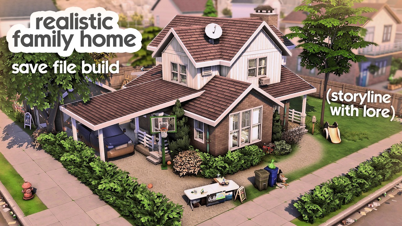 Realistic & Slightly Rundown Family Home | The Sims 4 Speed Build