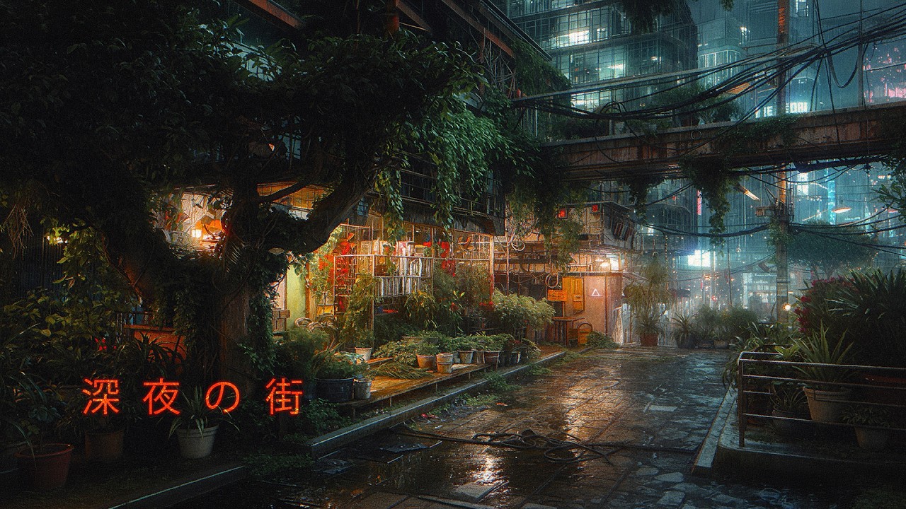 Kyoko City | Sub Levels | Cozy Alley Shop | Rainy Cyberpunk ASMR (8 Hours)