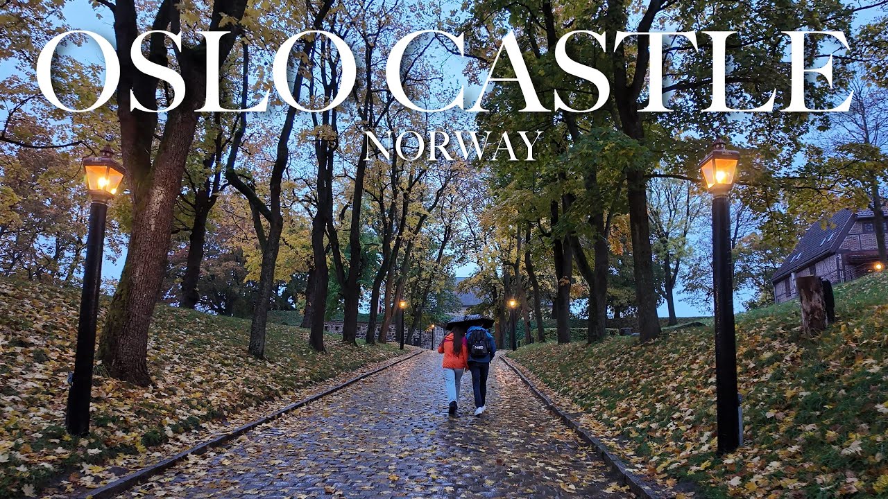 🇳🇴 Прогулка под дождём по средневековой крепости Осло в сумерках | Осень в Норвегии