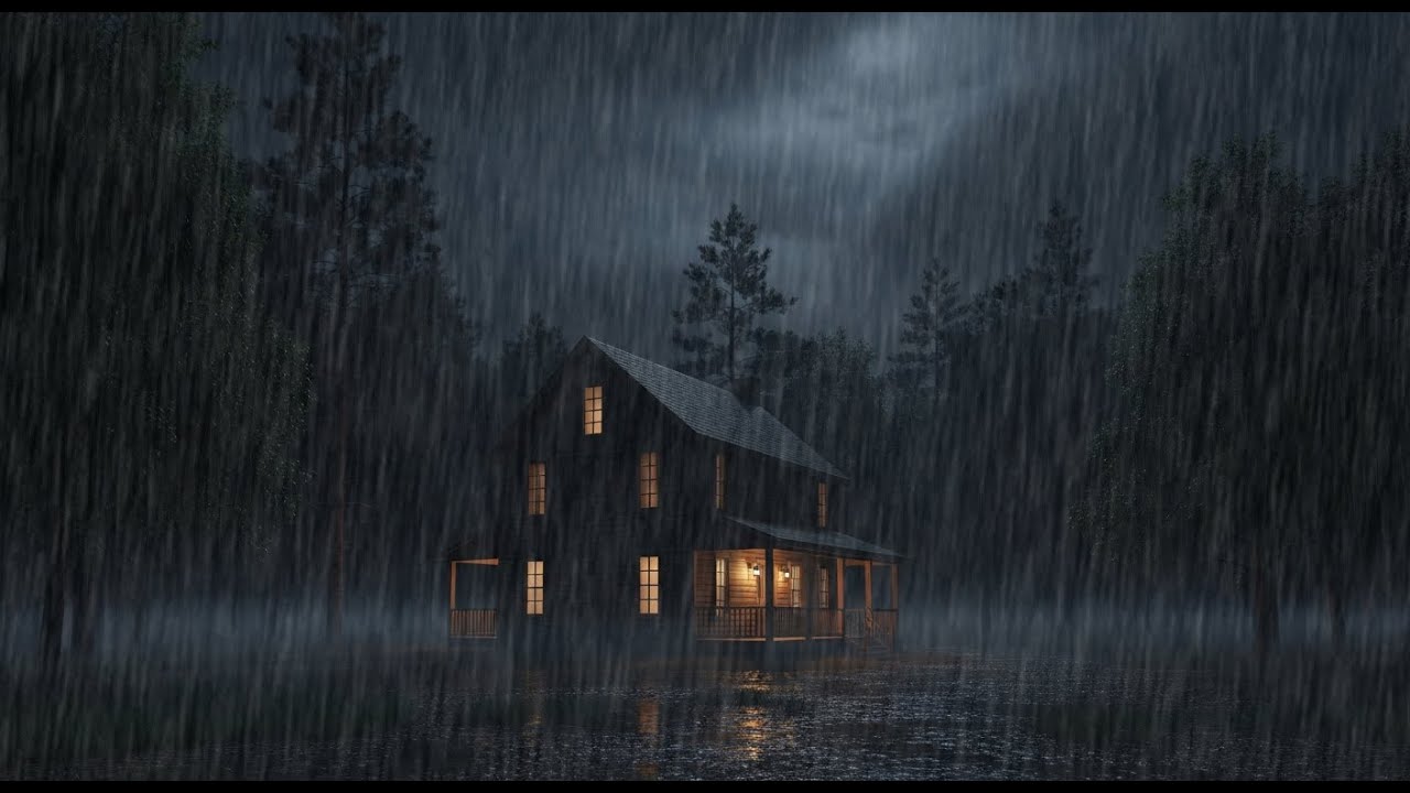 Relaxing Night Rain Sounds with Thunder for Sleeping, Studying & Meditation | LIVE