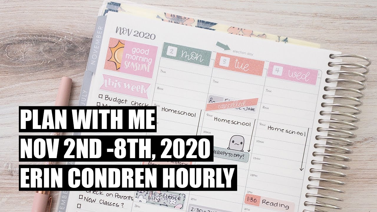 Plan With Me Erin Condren Hourly featuring KrissyAnne Designs Stickers (KAD)