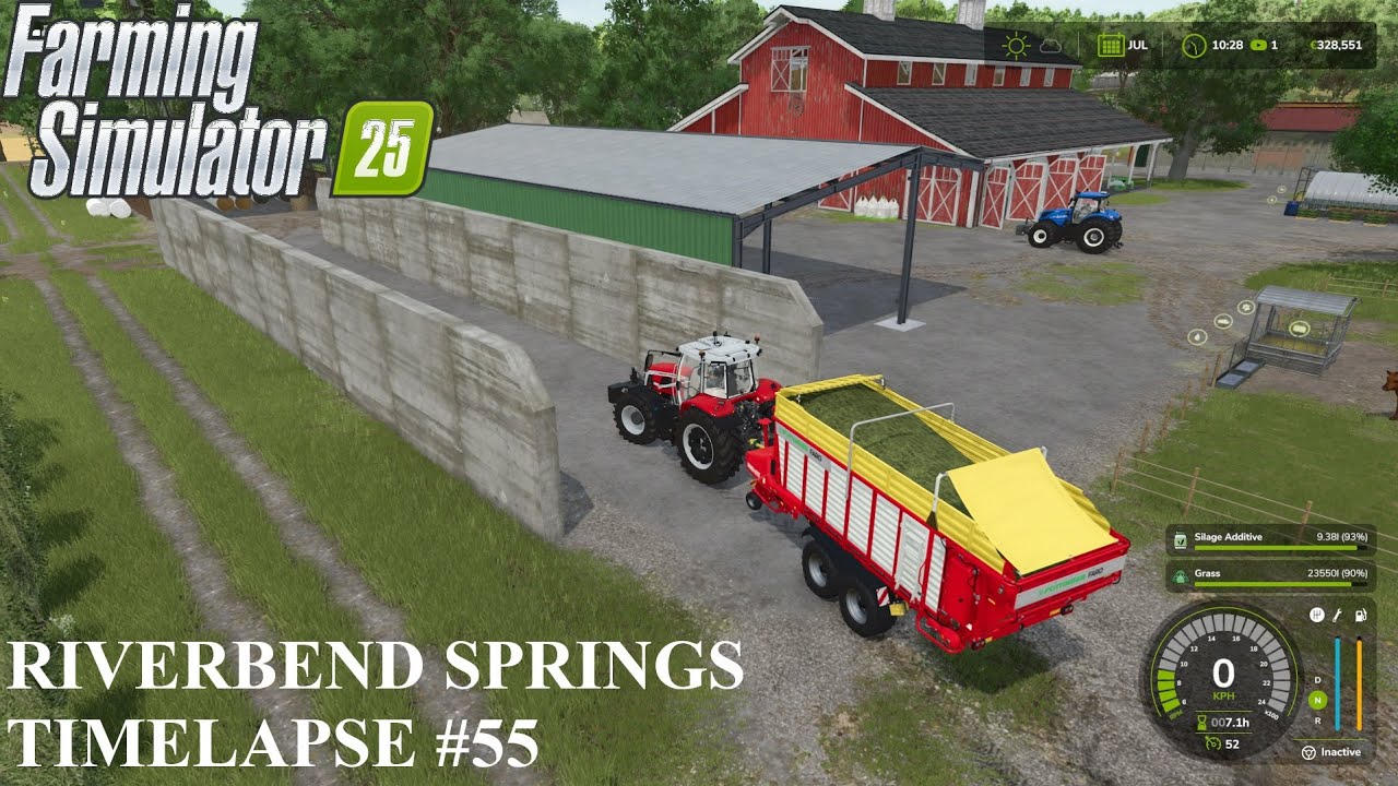 July Harvest & New Trailer and Buildings & Liming & Slurry! Riverbend Springs FS25 Timelapse Ep 55