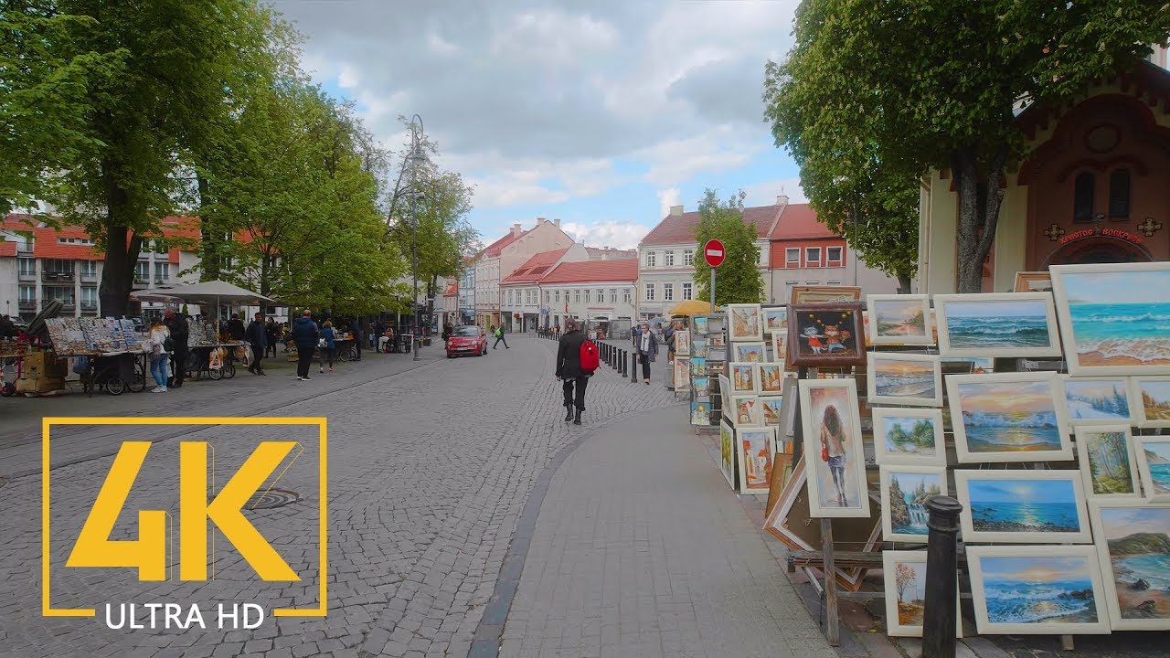 Vilnius, Lithuania - Walking Tour with City Sounds (4K 60fps) - Part #3