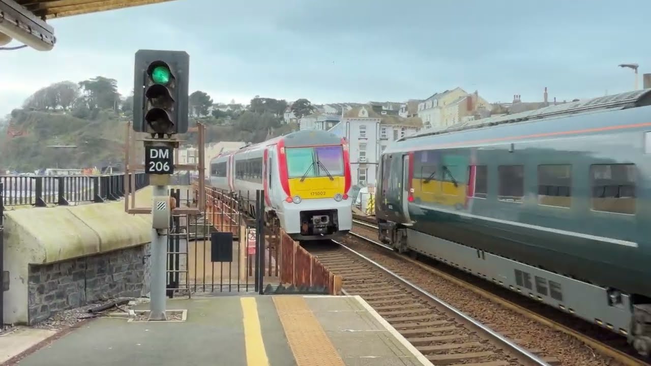 Dawlish Station & seawall trains. Class 175 stopping service ,creating history 