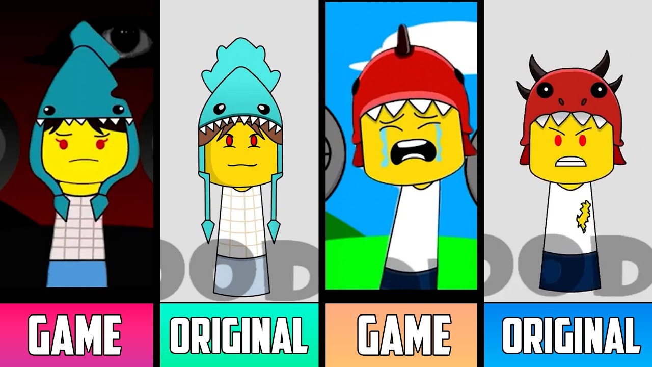 My NEW! Sprunki OC: KRAKEN KID, DINO KID (99 Nights in the Forest) Original vs Game (All Versions)