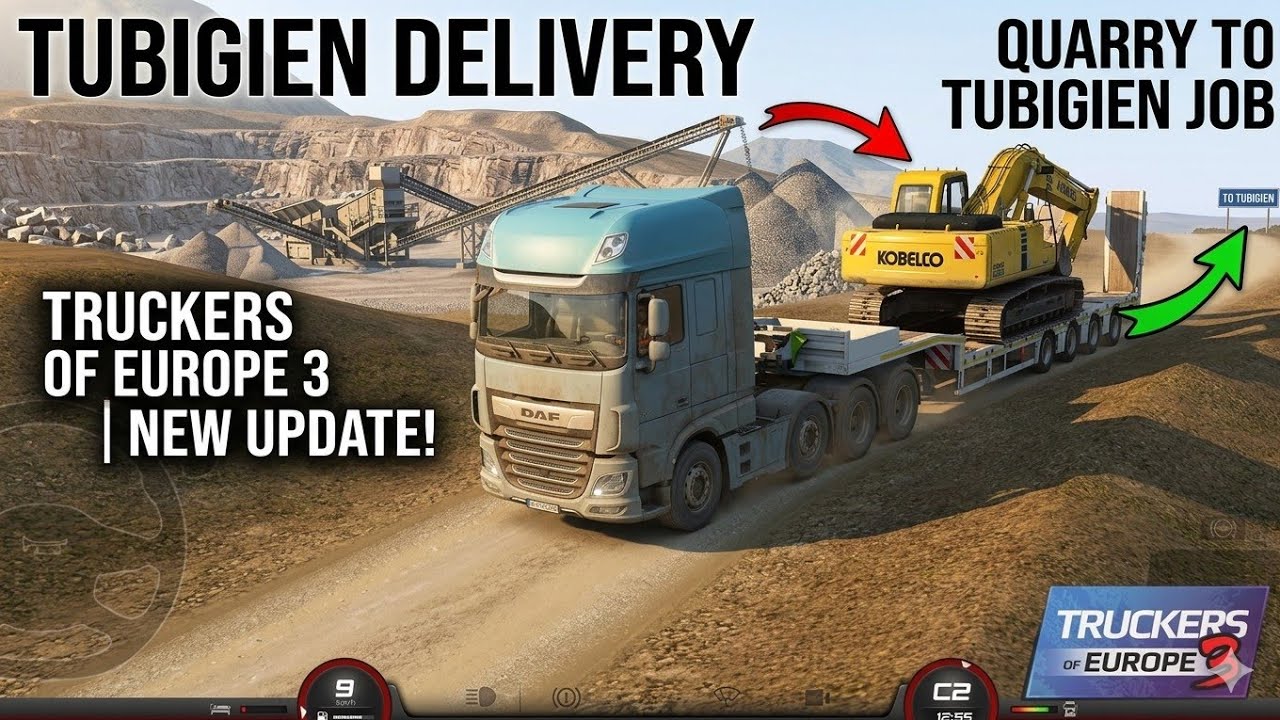 Truckers of Europe 3 New Update | QUARRY TO TUBIGIEN JOB DELIVERY