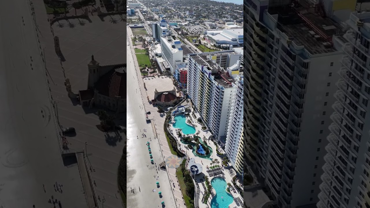 🇺🇲🏎️ Daytona Beach🏎️🇺🇲#daytonabeachflorida #florida #beach #sea #building #beach #fly #dji #djiair3