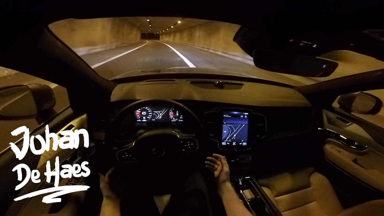 POV night test drive Volvo XC90 T6 AWD 320hp GoPro