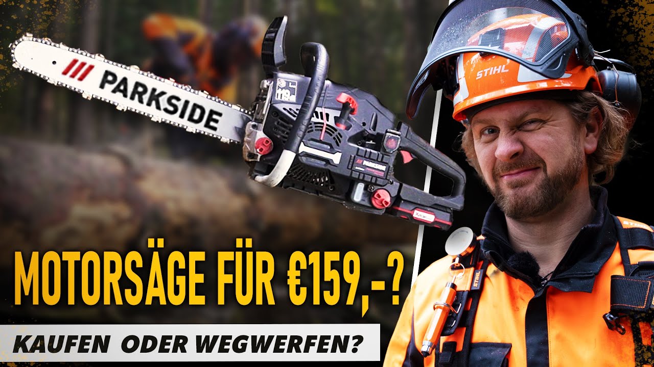 🤯 BILLIGSCHROTT? €159,- inkl. Zubehör und E-Start! 😲 PARKSIDE Kettensäge | TEIL1