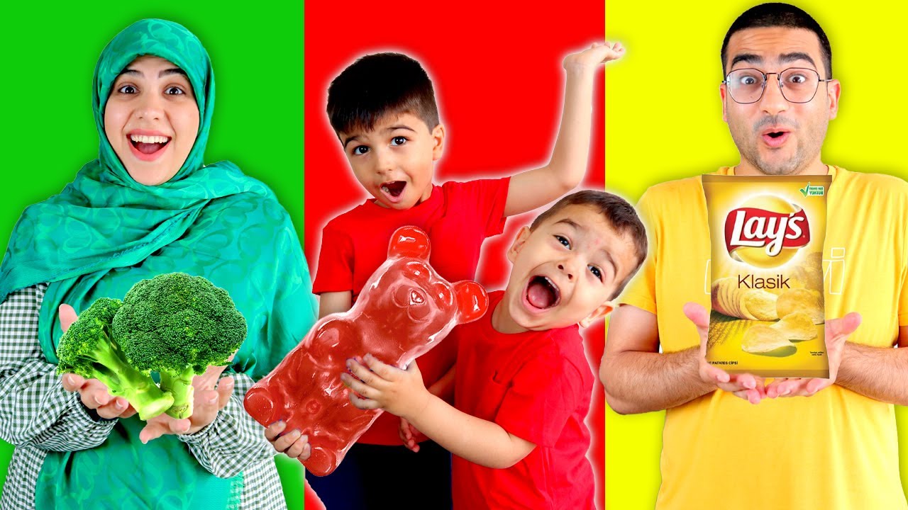 چالش 24 ساعت خوردن یک رنگ غذا
