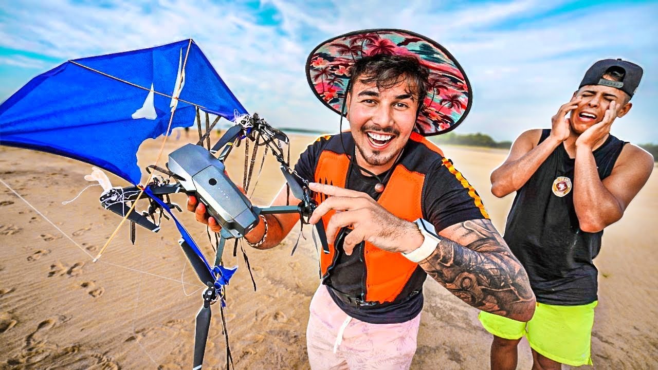 DERRUBEI O DRONE DO RENATO COM A MINHA PIPA 🪁 !! *ele foi cortar a pipa e tomou Reloooo* 😂😂