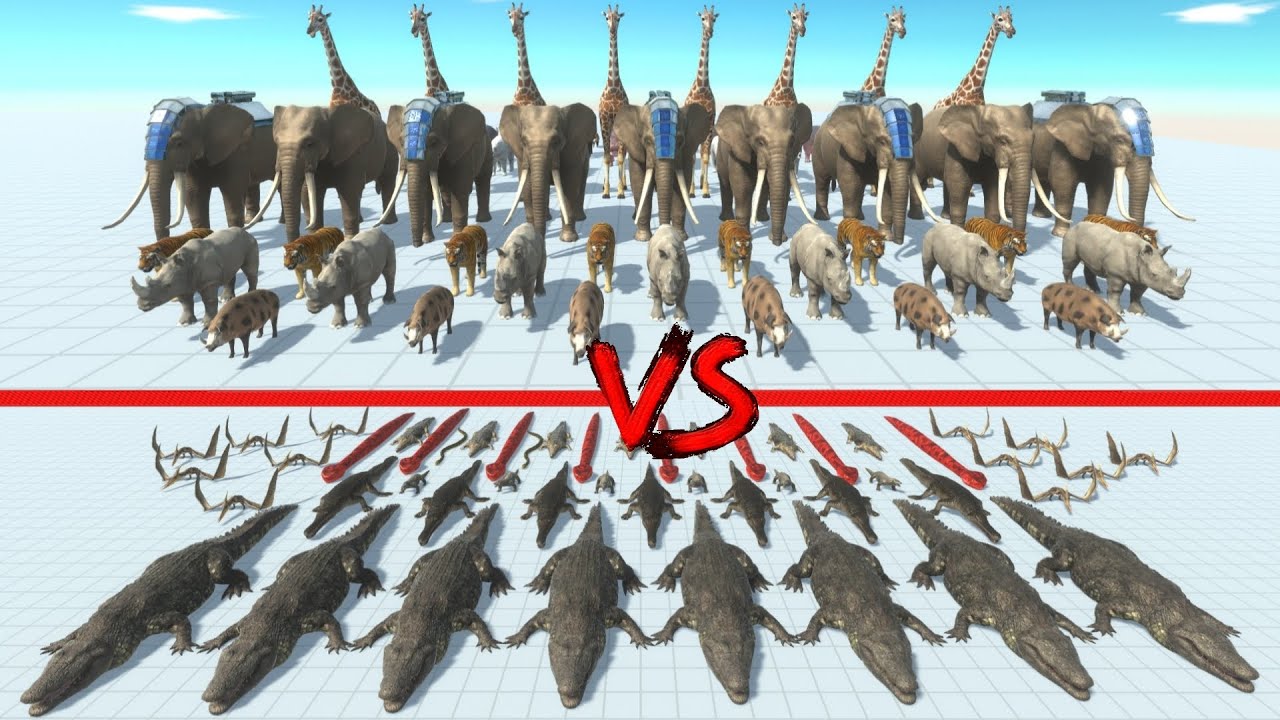 Reptiles vs Mammals In a team battle - Animal Revolt Battle Simulator