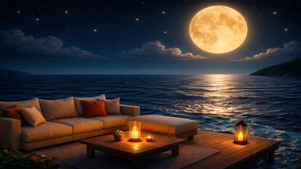 ضوء القمر على البحر 🌕🌊 استرخاء عميق ونوم هادئ | أجواء ليلية مريحة 24/7