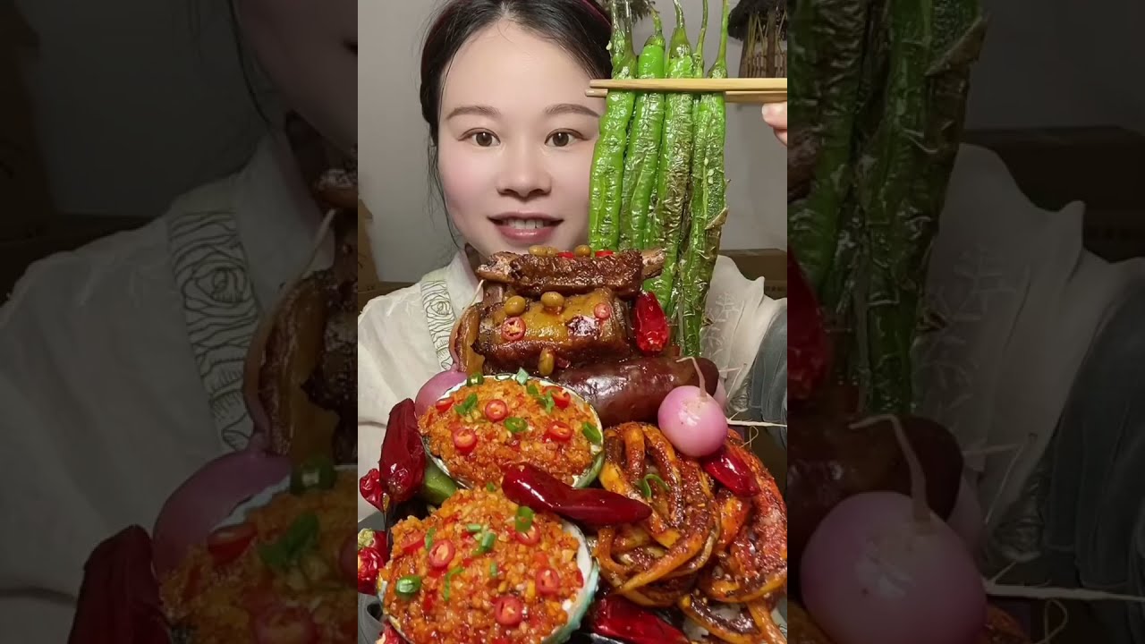 Susu Yummy Spicy Food Mukbang 😋 Eating Braised Pork Ribs With Spicy Seafood And Green Vegetables