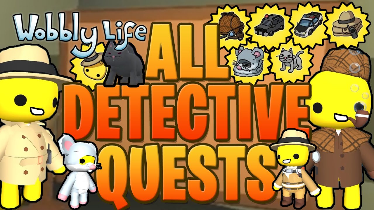 ALL DETECTIVE QUESTS 🕵️ OUTFITS, CARS + PET | Wobbly Life 2024+