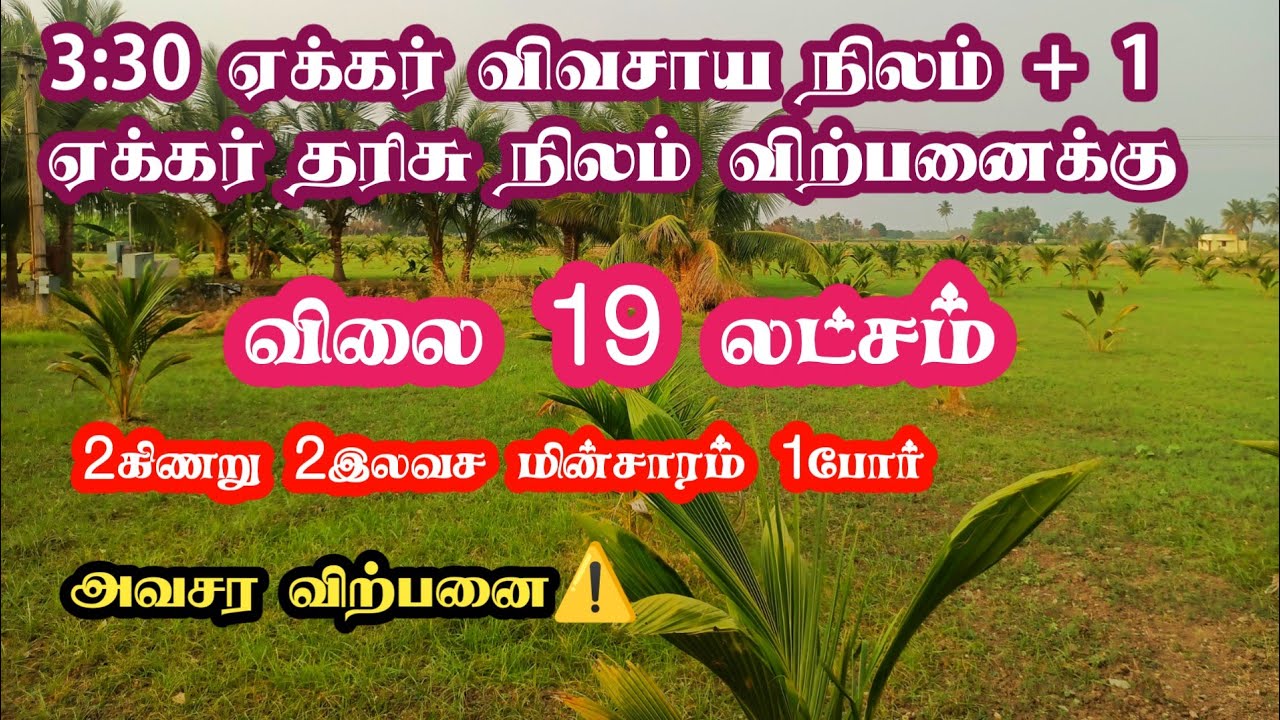 3.30 acre agriculture land sale Thuraiyur low price
