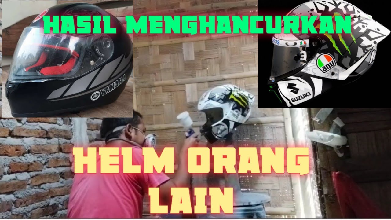modifikasi helm yamaha fullface menjadi ala ala agv #belkote #belkote3000 #customhelmet