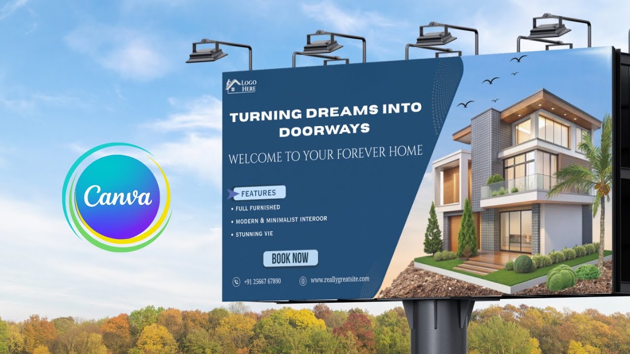 Real Estate Design In Canva || Banner Design In Canva