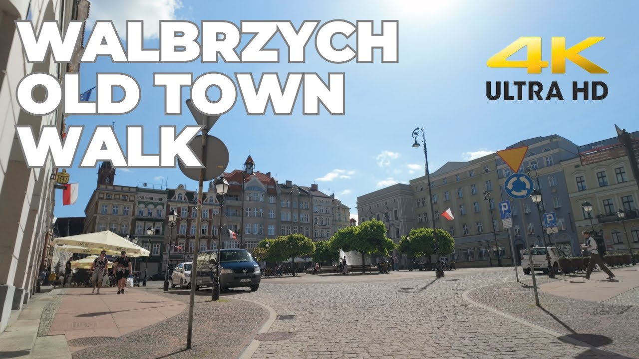 wałbrzych old town walk tour 4k