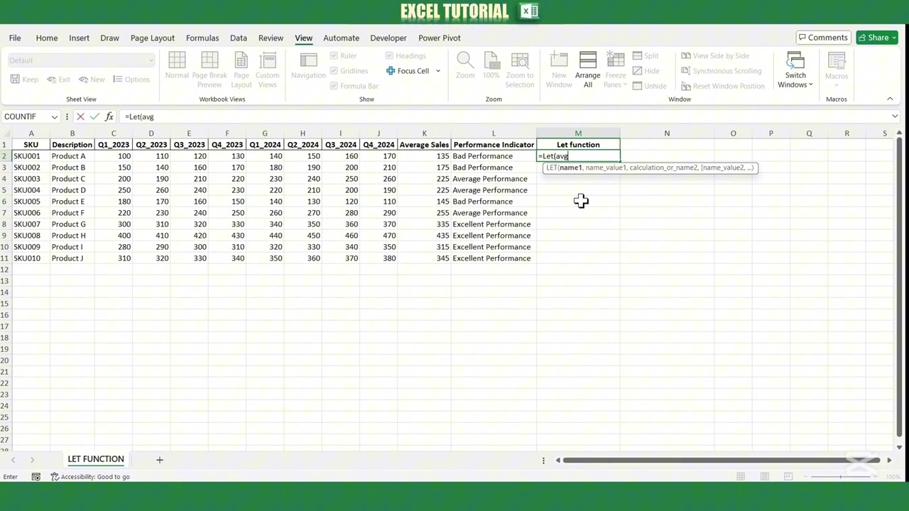 How to Use Let Function in Excel