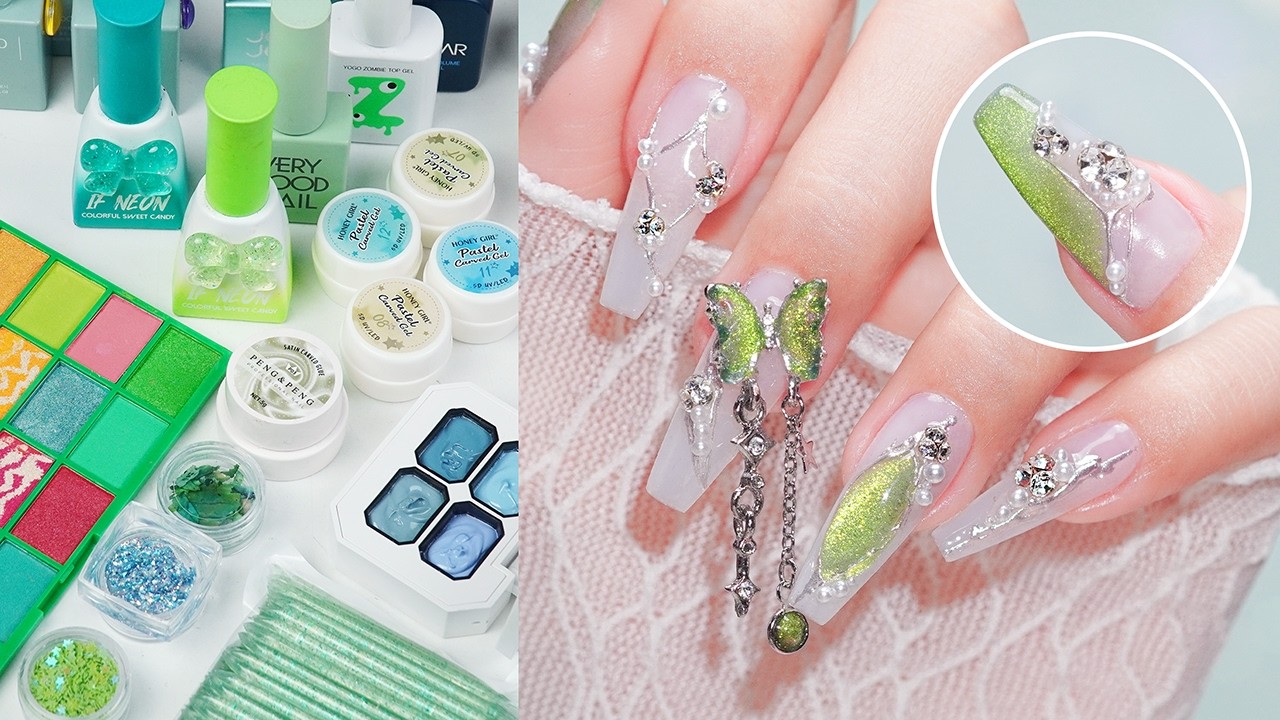 3D Cat Eye Butterfly Nails Tutorial🦋✨ Extension Nails / Self-Nails / Nails ASMR / 네일아트 / 손톱연장