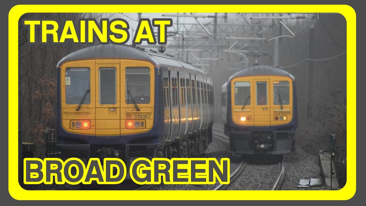 Trains at Broad Green railway station (28/01/2023)