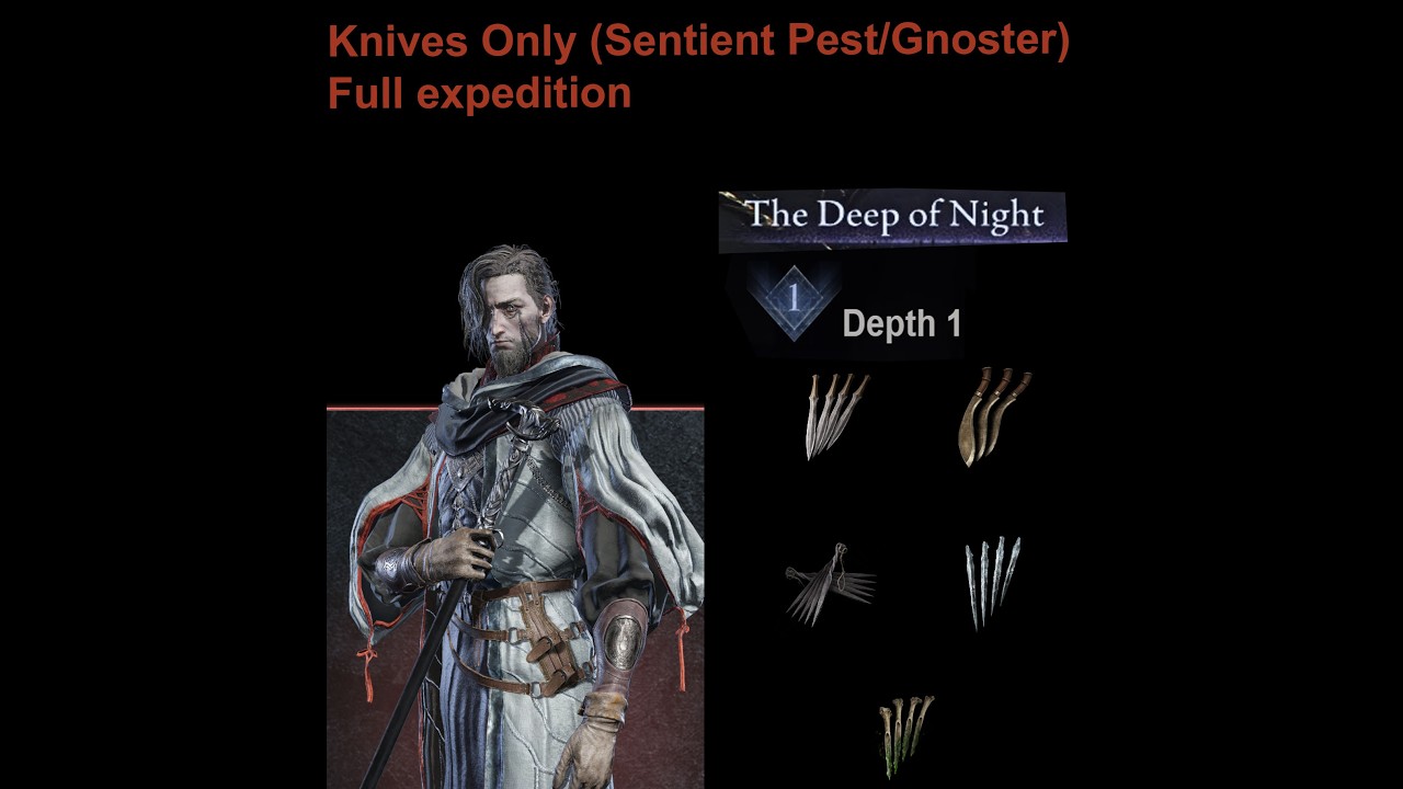 Throwing Knives Only (Sentient Pest/Gnoster) Scholar (Bagcraft) (Elden Ring Nightreign)