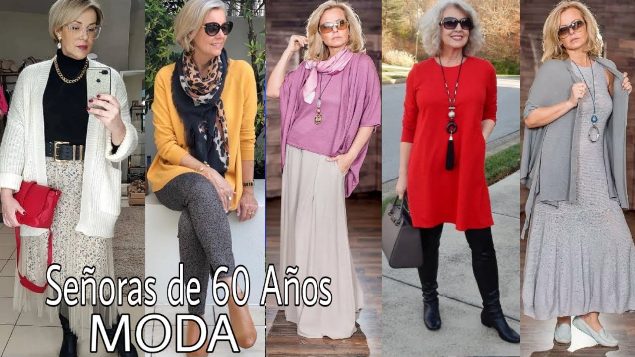 OUTFITS MODERNOS PARA SEÑORAS DE 60 AÑOS😎 MODA PARA MUJERES DE 60 AÑOS COMO VESTIR A LOS 60 AÑOS