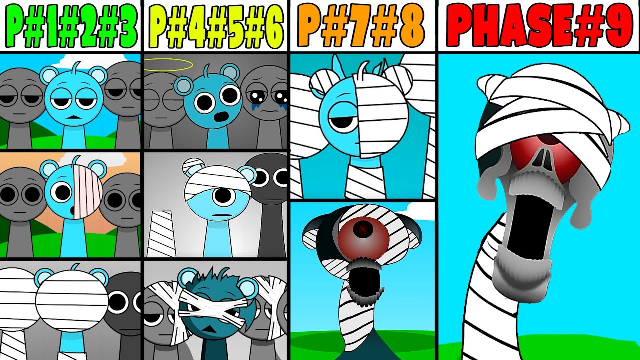 Incredibox Sprunki Mix: Фаза 1 VS Фаза 2 VS Фаза 3-5 VS Фаза 7-8 VS Фаза 9 НОВЫЙ GGTP, НО ЖИВОЙ