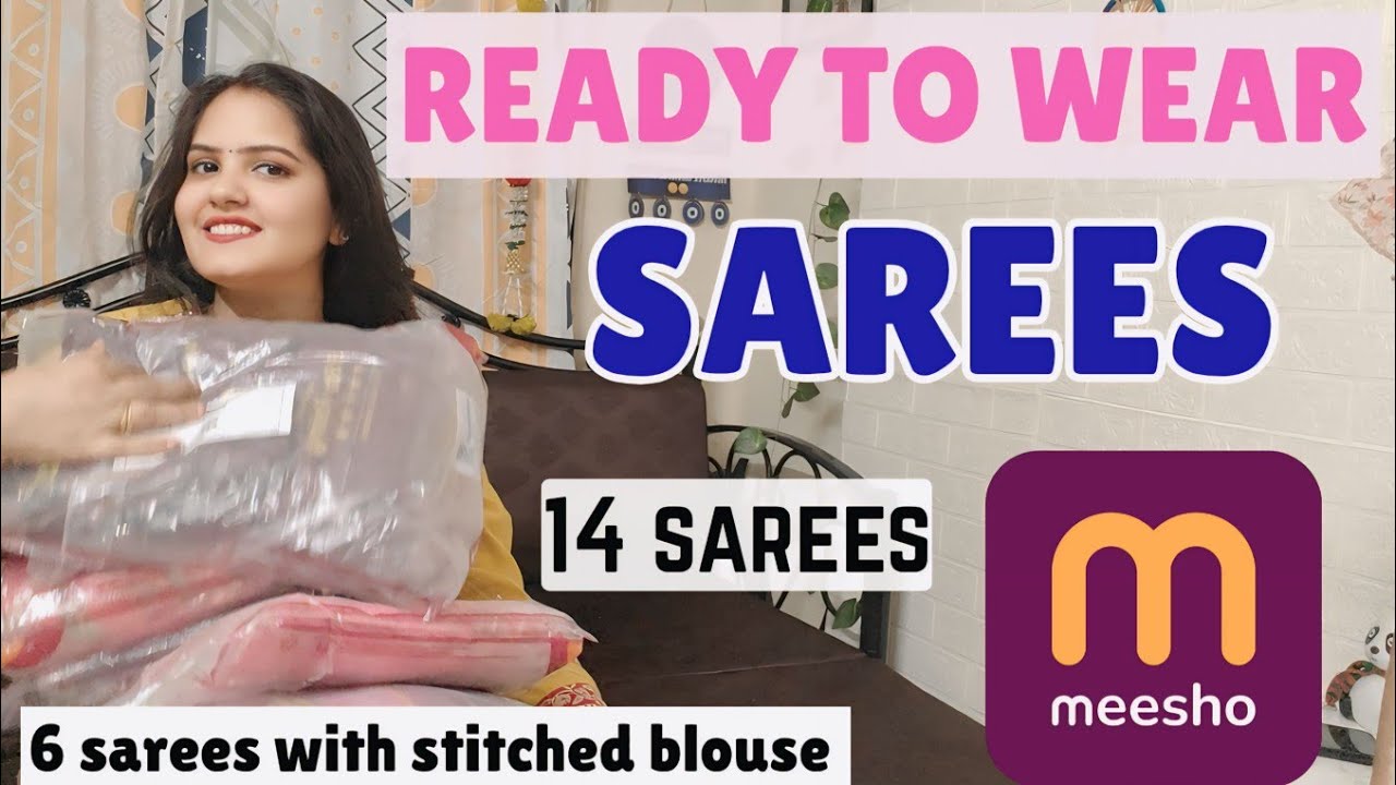 Latest *Ready to wear Saree* From MEESHO lTryon haul l honest review #readytowearsaree
