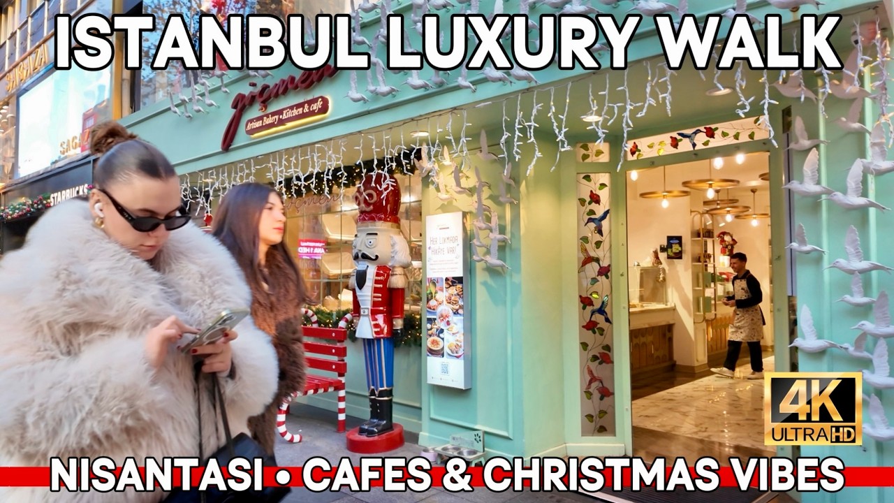 Istanbul 4K Walk | Luxury Streets, Cafes & Christmas Season in Nisantasi