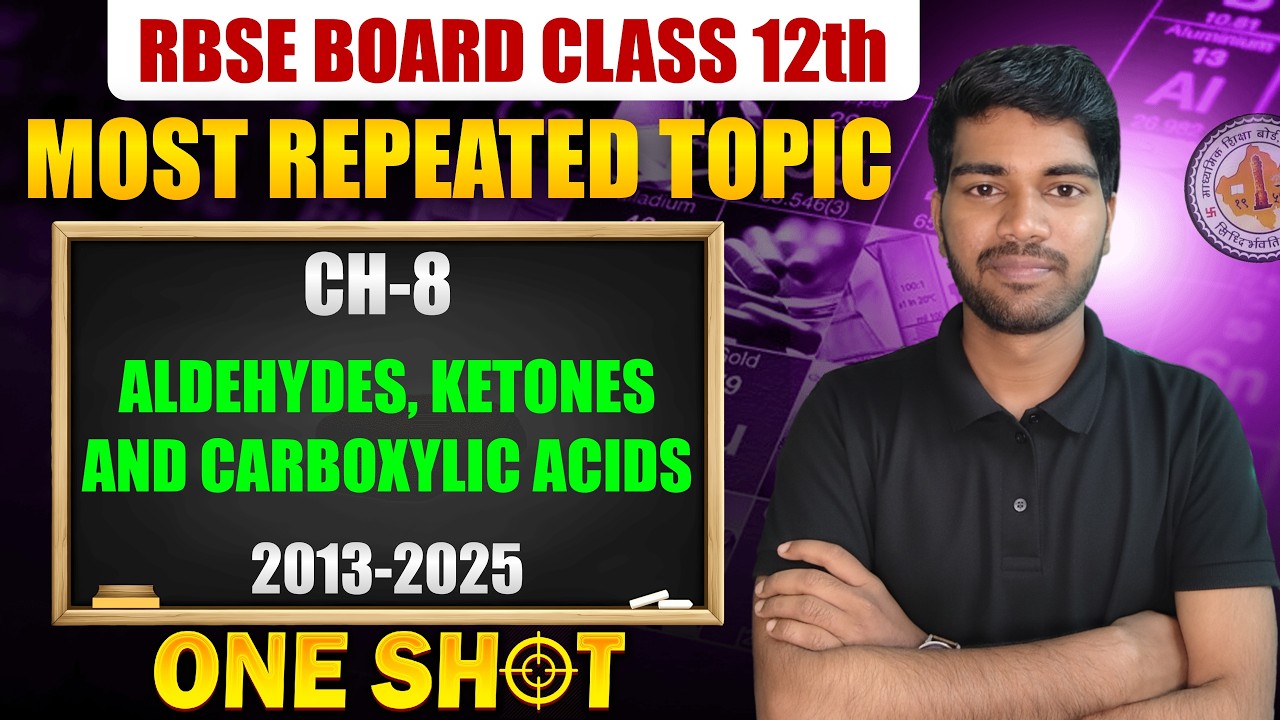 RBSE 12th Chemistry - Chapter 8 Aldehydes, Ketones and Carboxylic Acids🎯| Sure Shot Important Topics