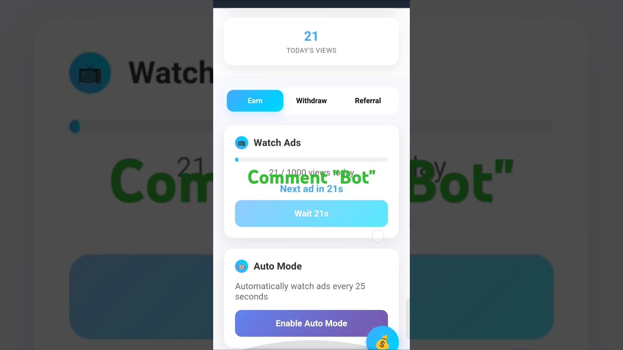 Earn Money By view Ads on Telegram #telegram #bot #monetag