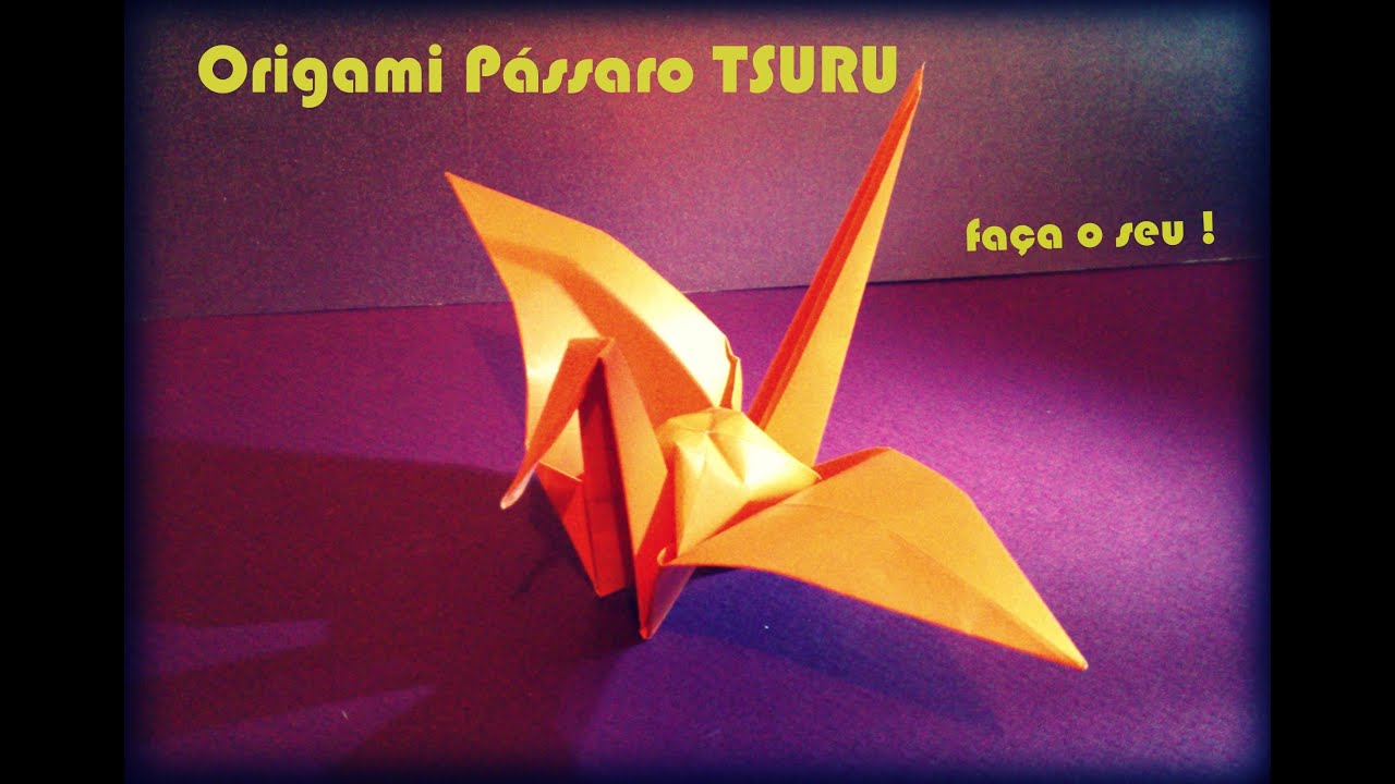 Como fazer um Pássaro de Origami,TSURU, dobradura, eduamigomg