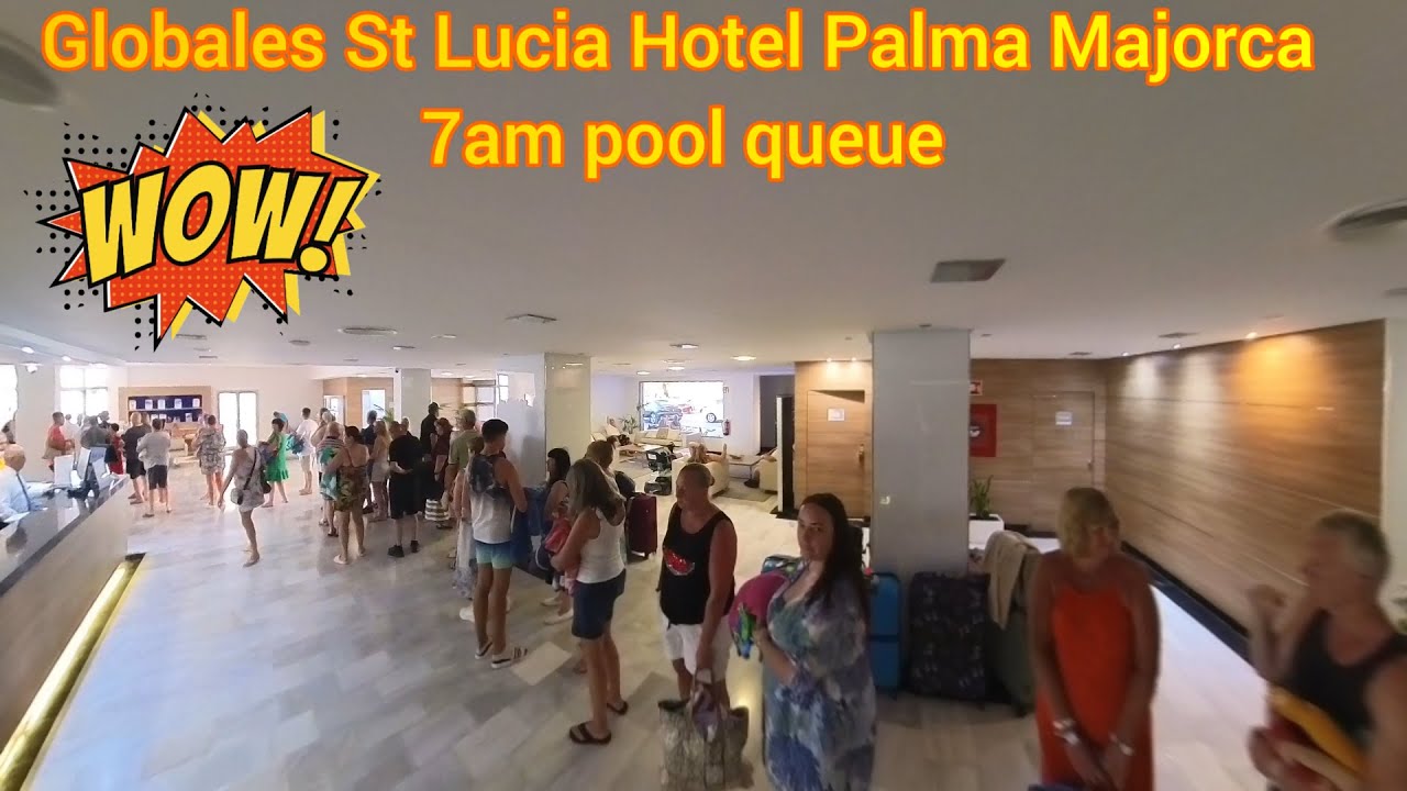 Santa Lucia Hotel Palma Nova - Pool Queue and Walkabout Globales Santa Lucia Hotel Palma Majorca