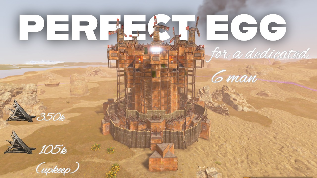 Best 6-Man Base in Rust | Egg with Shell, Widegaps & Massive Core