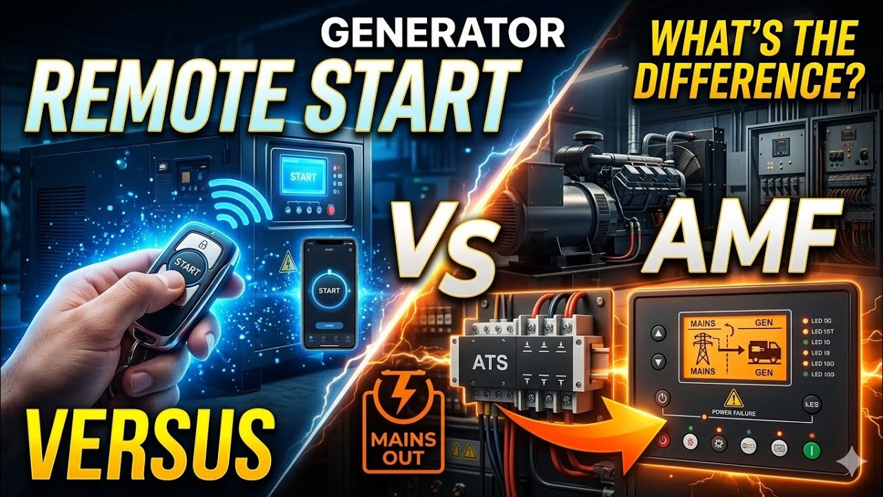 What is Generator Remote start vs auto mains failure | power learning channel 