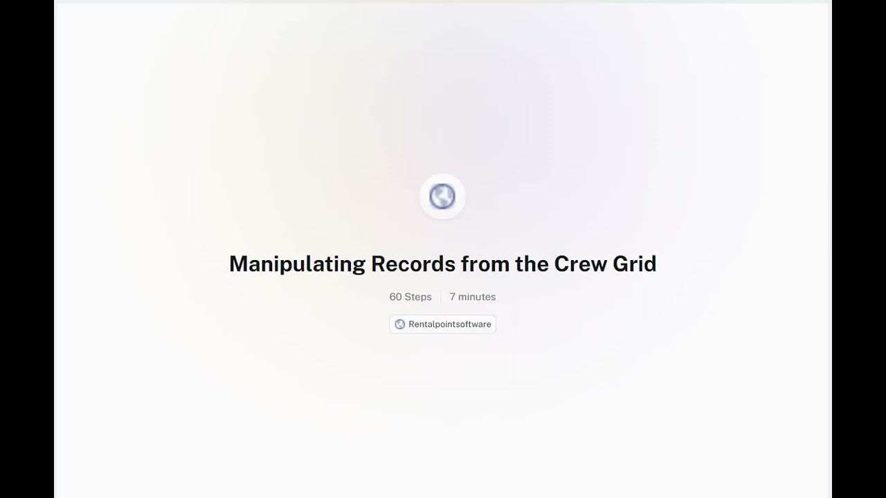 Manipulating crew from the crew grid in RentalPoint Software
