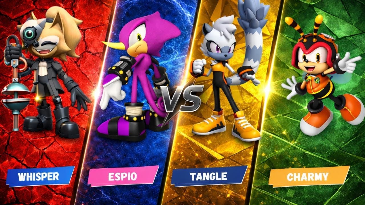 TOP Sonic Dash Characters  which Is BEST? 🏆| Linebacker  🆚 Whisper 🆚 Espio 🆚 Tangle 🆚 Charmy