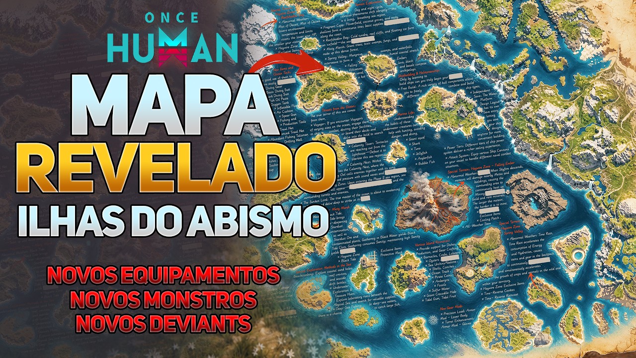 MAPA REVELADO! MUITAS INFORMA&Ccedil;&Otilde;ES SOBRE O NOVO CEN&Aacute;RIO ILHA DO ABISMO! - ONCE HUMAN