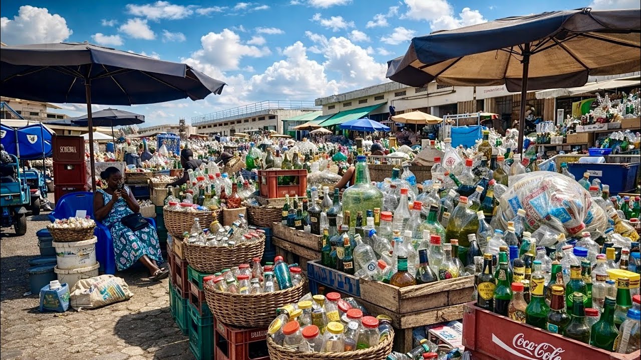 Empty Bottles wholesale Tokpa Market Cotonou in Benin 🇧🇯 
